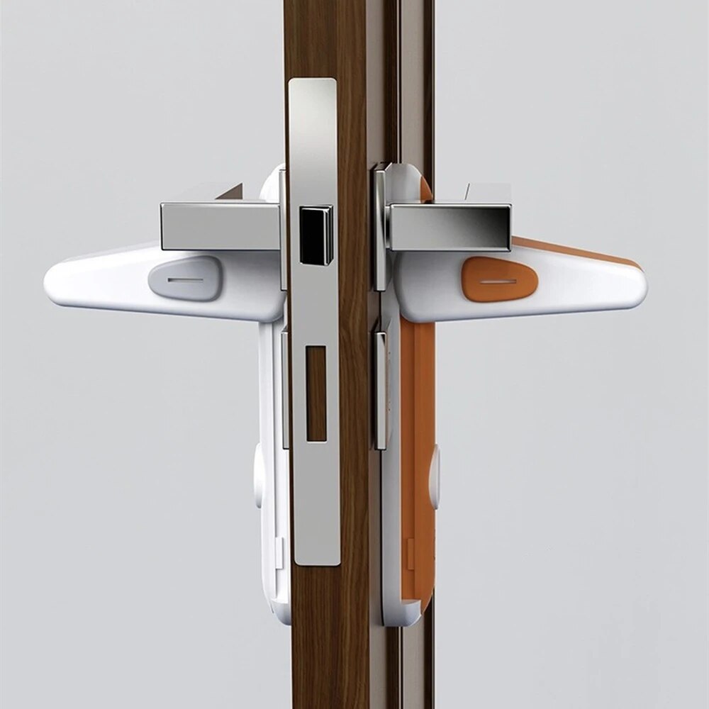 Door Lock Child-Safe 3-Button Drill-Free Adhesive