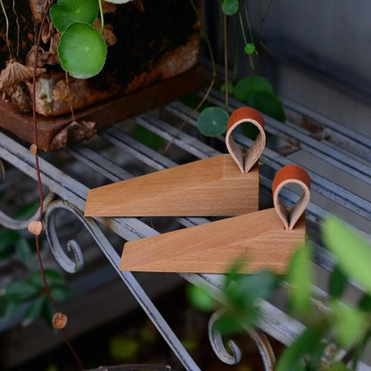 Door Stopper Wood & Metal Non-Slip Base