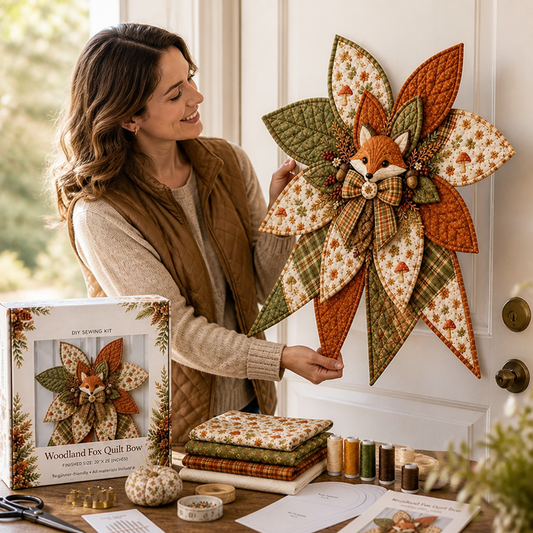 Door Wreath Sewing Kit Fox Motif Beginner-Friendly