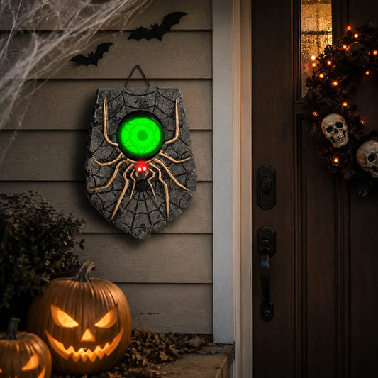 Doorbell Decoration Spider Web Glowing Eyes Battery Powered