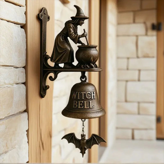 Doorbell Witch Design Antique Bronze Weatherproof