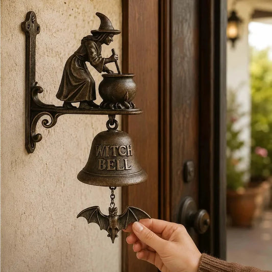 Doorbell Witch Design Antique Bronze Weatherproof