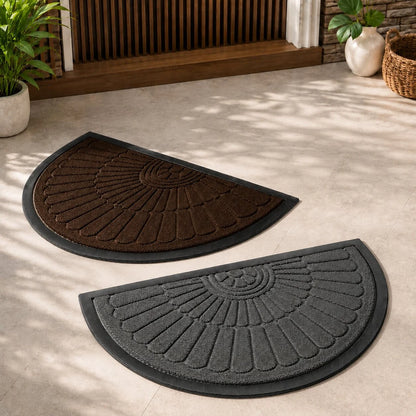 Doormat Half Moon Rubber Non-Slip Indoor & Outdoor