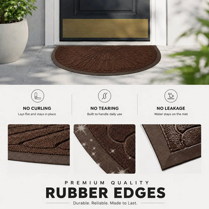 Doormat Half Moon Rubber Non-Slip Indoor & Outdoor