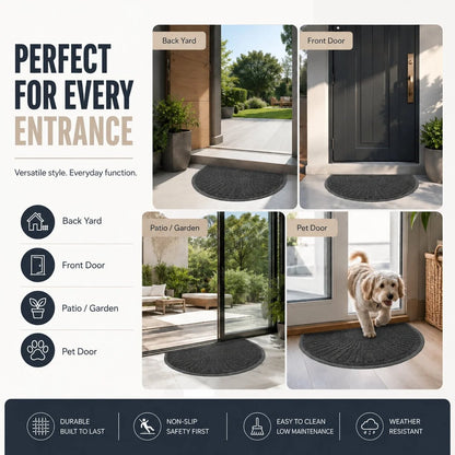 Doormat Half Moon Rubber Non-Slip Indoor & Outdoor