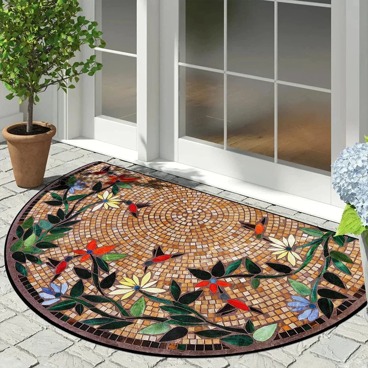 Doormat Half-Round Non-Slip Weather-Resistant