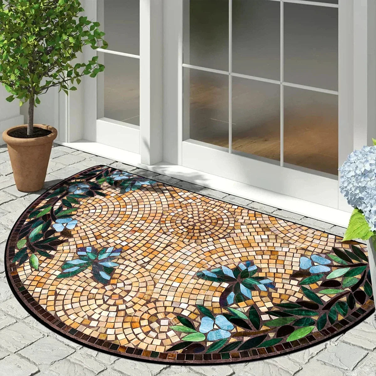 Doormat Half-Round Non-Slip Weather-Resistant