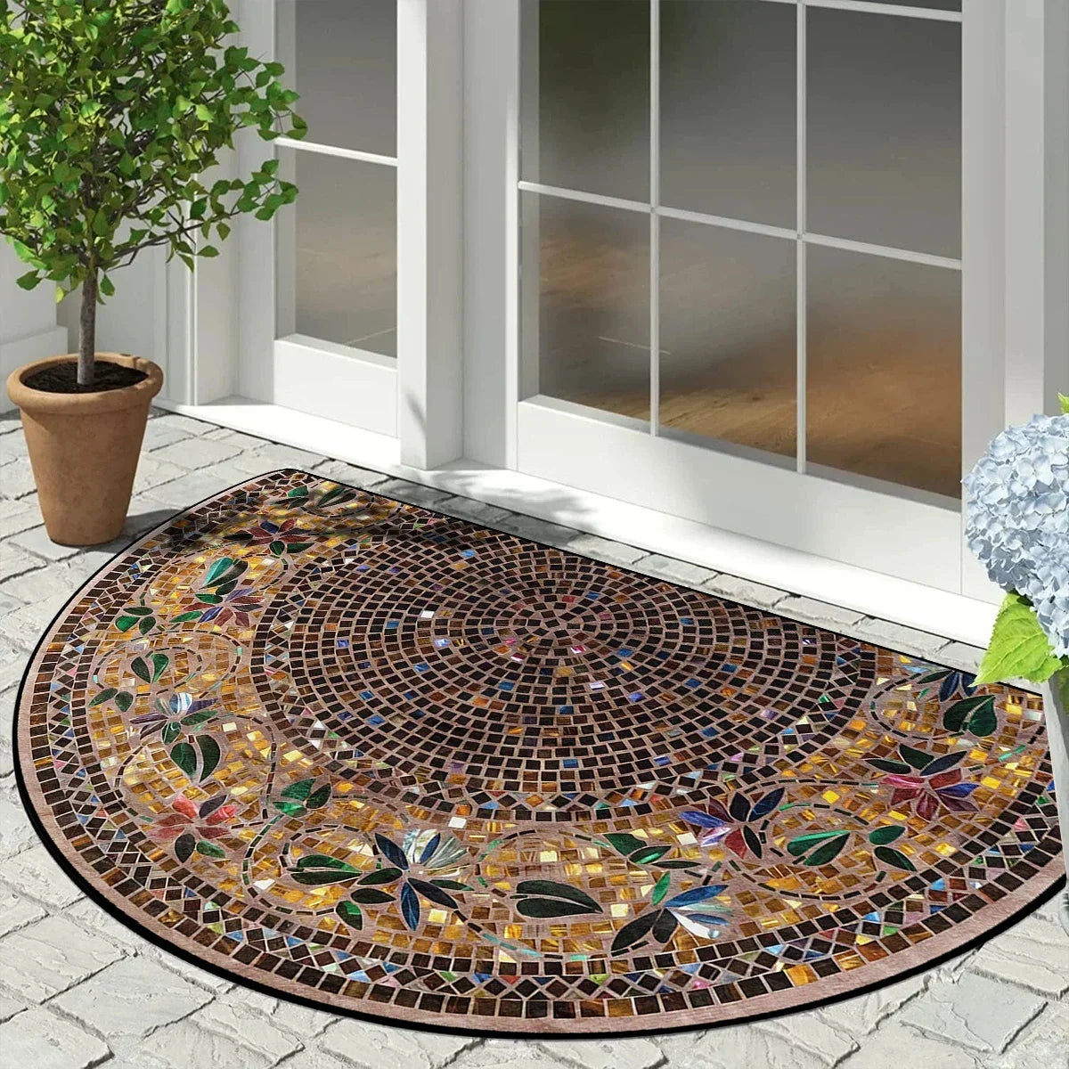 Doormat Half-Round Non-Slip Weather-Resistant