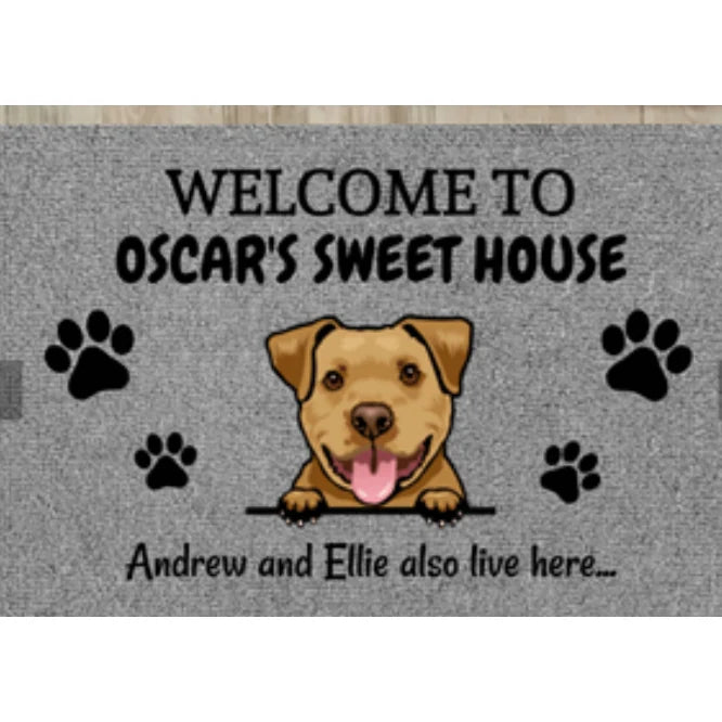Doormat Personalized Pet Illustration