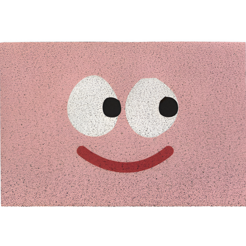 Doormat Smiley Print Non-Slip Backing & Quick-Drying Surface