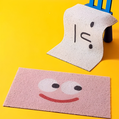 Doormat Smiley Print Non-Slip Backing & Quick-Drying Surface
