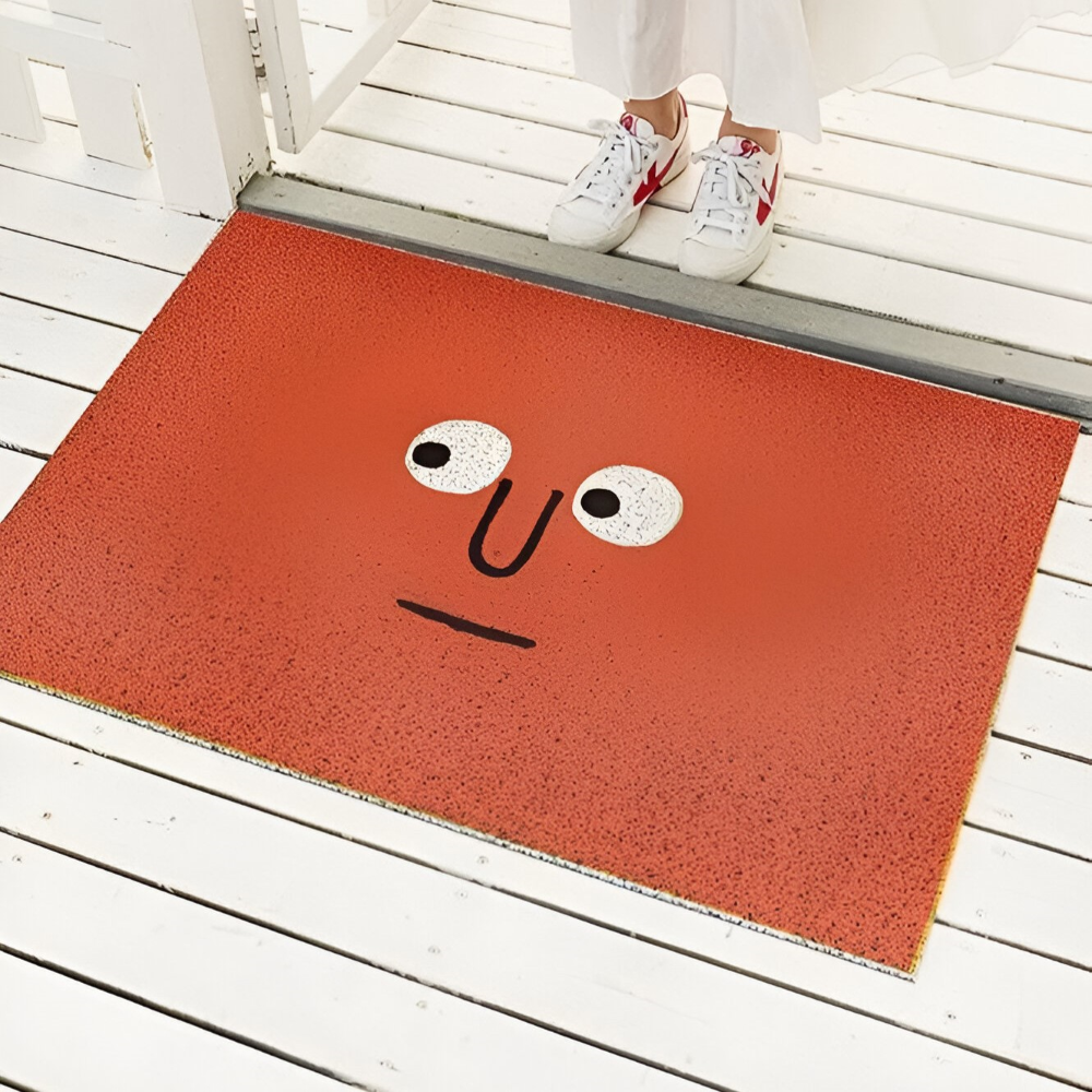 Doormat Smiley Print Non-Slip Backing & Quick-Drying Surface