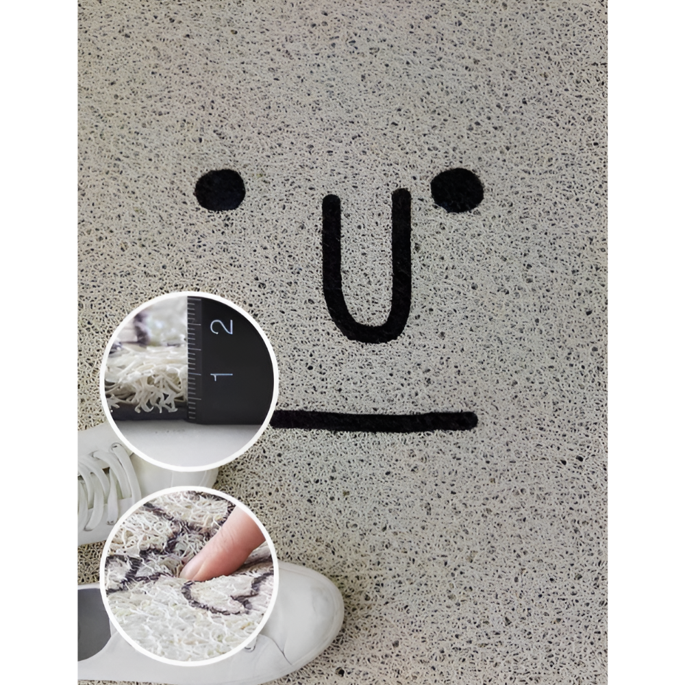 Doormat Smiley Print Non-Slip Backing & Quick-Drying Surface