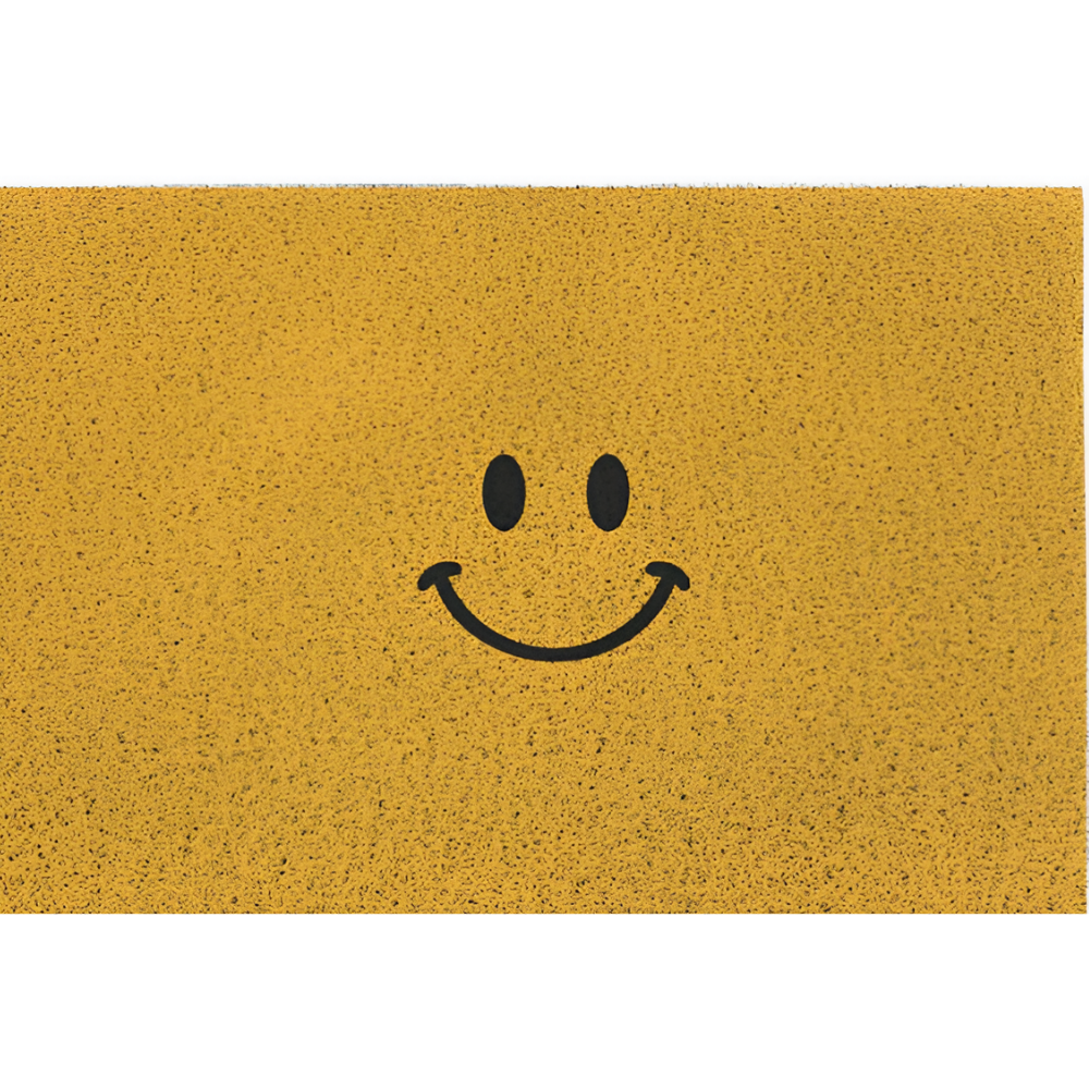 Doormat Smiley Print Non-Slip Backing & Quick-Drying Surface