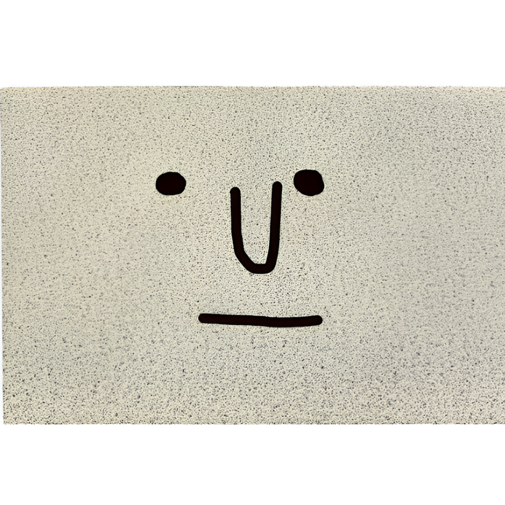 Doormat Smiley Print Non-Slip Backing & Quick-Drying Surface
