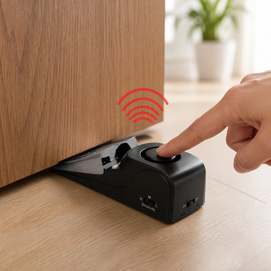 Doorstop Alarm No-Drill Built-In Siren
