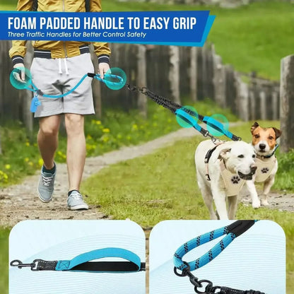 Double Dog Leash 360 Swivel Shock-Absorbing Nylon