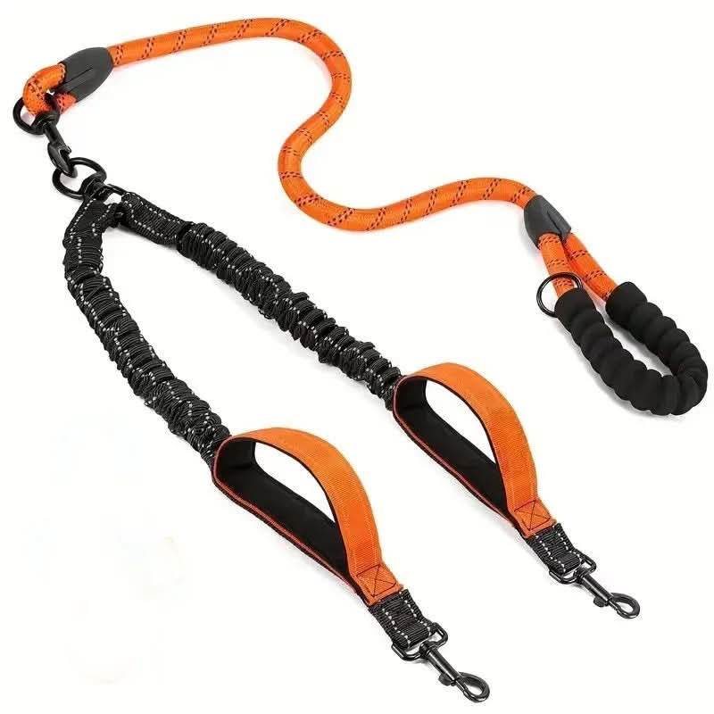 Double Dog Leash 360 Swivel Shock-Absorbing Nylon