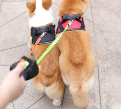 Double Retractable Leash Independent Locking LED & Reflective