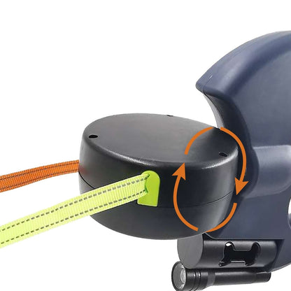 Double Retractable Leash Independent Locking LED & Reflective