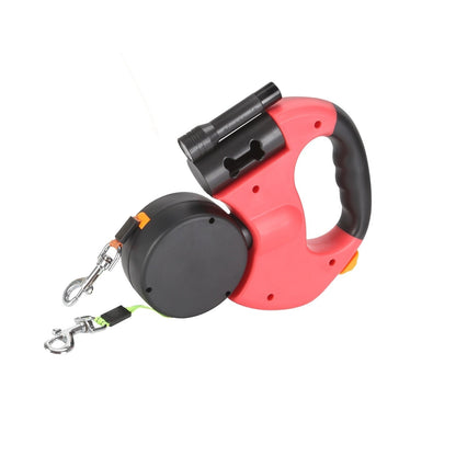 Double Retractable Leash Independent Locking LED & Reflective