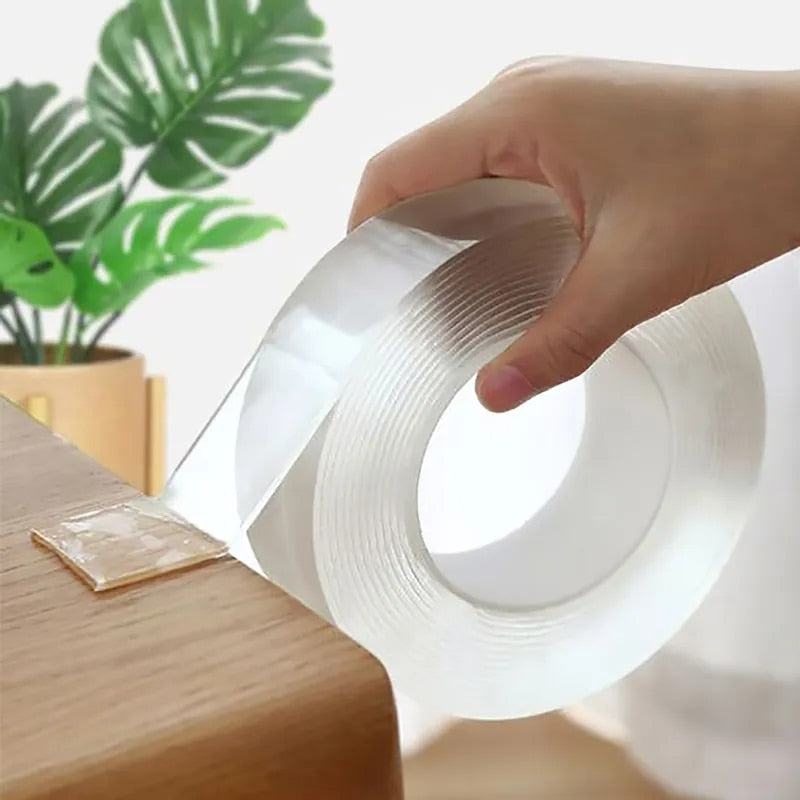 Double-Sided Tape Crystal-Clear Reusable Residue-Free