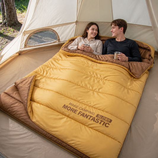 Double Sleeping Bag Quilted Insulation Compact 3 Fill Weights
