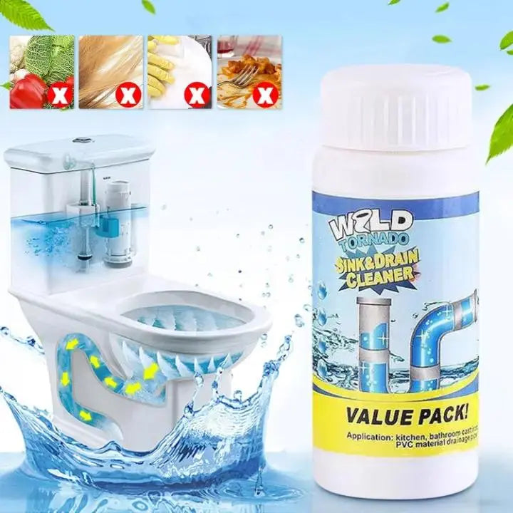 Drain Cleaner Powder Fast-Acting Safe for PVC Pipes