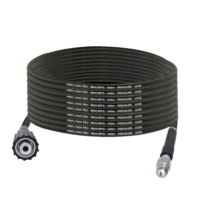 Drain Cleaning Hose High-Pressure Triple-Reinforced Stainless Nozzle