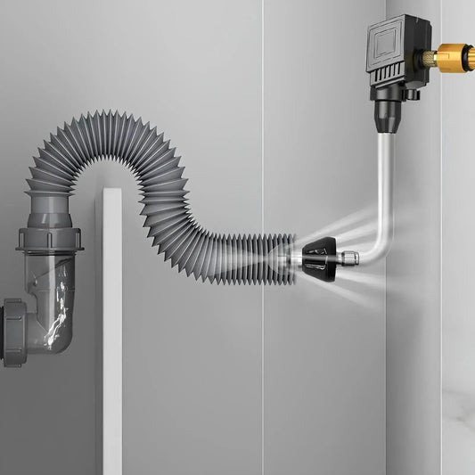 Drain Cleaning Nozzle High-Pressure Stainless Steel Universal Fit