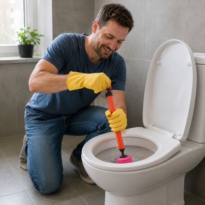 Drain Plunger High-Pressure Sealed Stainless Steel & Foam