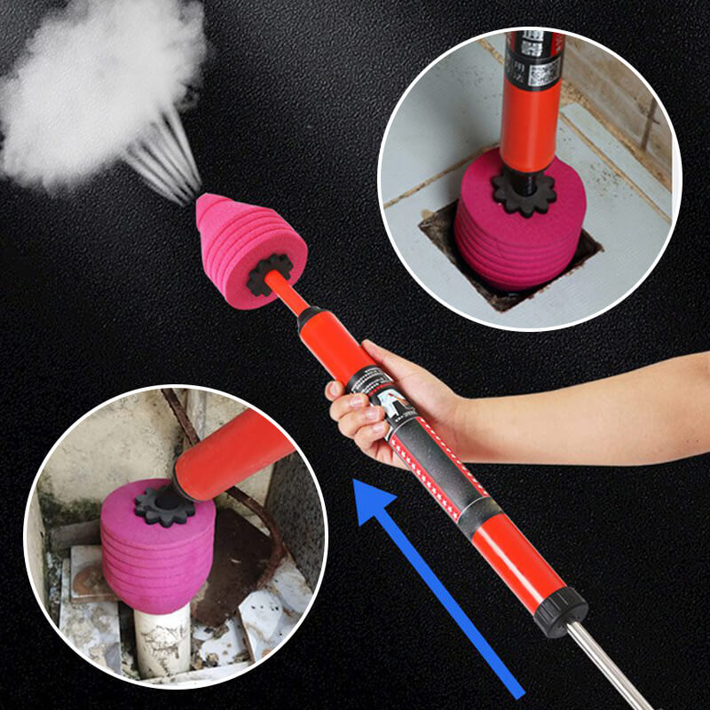 Drain Plunger High-Pressure Sealed Stainless Steel & Foam
