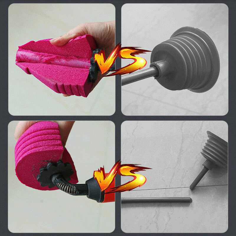 Drain Plunger High-Pressure Sealed Stainless Steel & Foam
