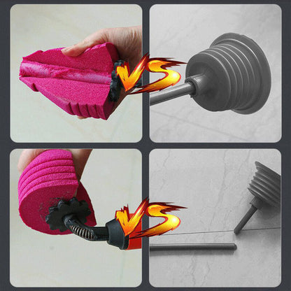 Drain Plunger High-Pressure Sealed Stainless Steel & Foam
