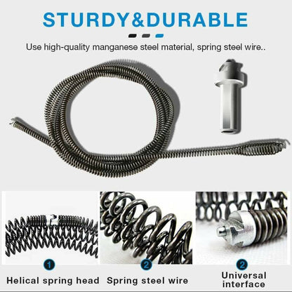Drain Snake Flexible Manganese Steel Universal Drill Adapter
