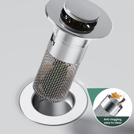 Drain Strainer Stainless Steel Fine Mesh Pop-Up