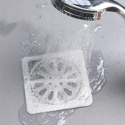 Drain Strainer Stickers Self-Adhesive Fiberglass Mesh Set of 10