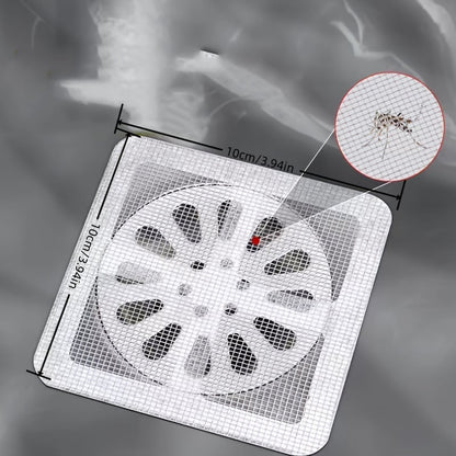 Drain Strainer Stickers Self-Adhesive Fiberglass Mesh Set of 10