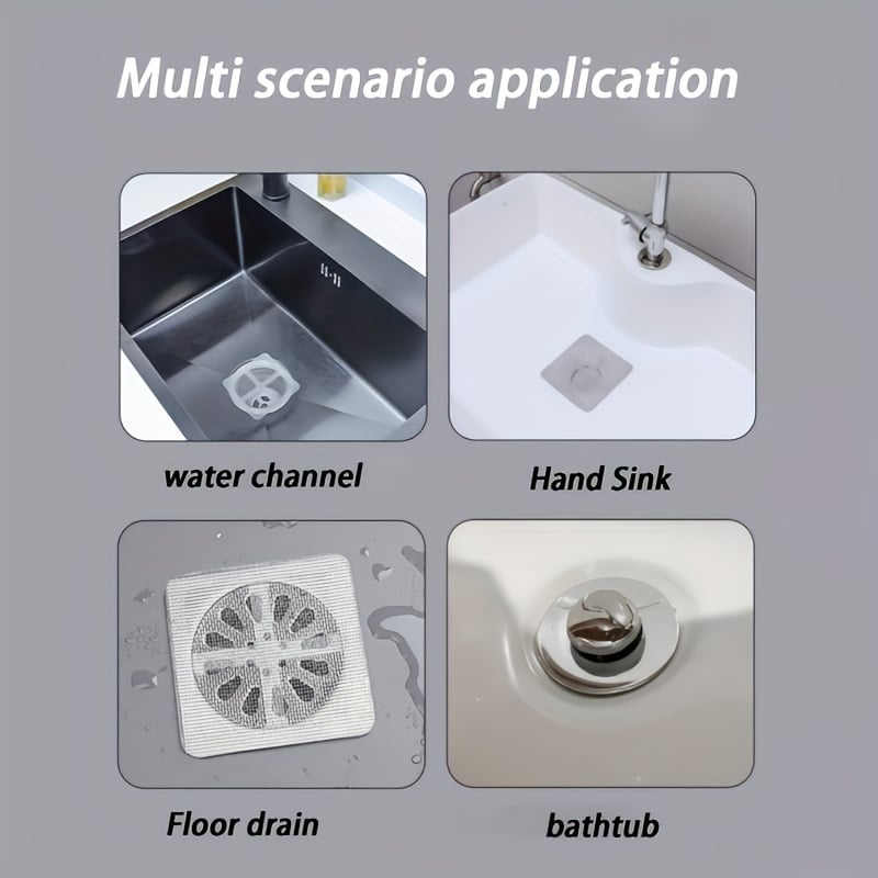Drain Strainer Stickers Self-Adhesive Fiberglass Mesh Set of 10