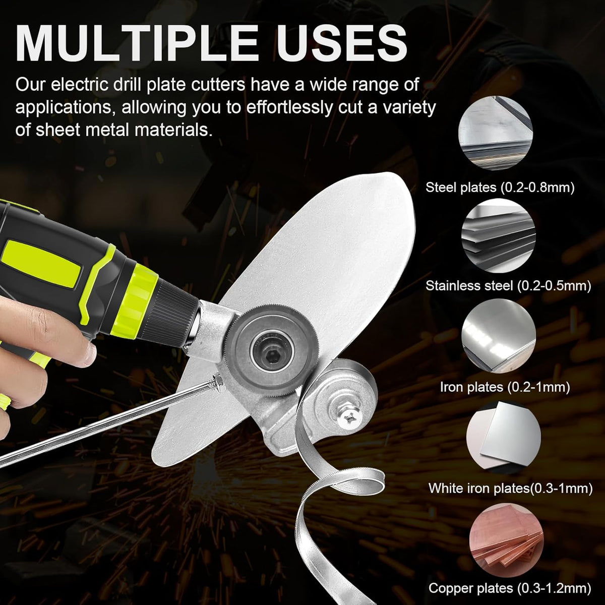 Drill Attachment Fits Most Drills Burr-Free Cutting