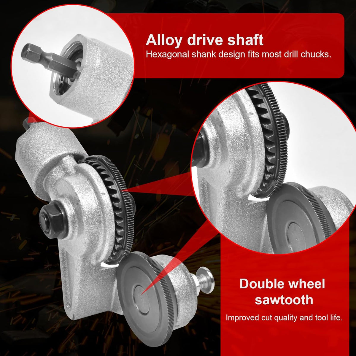 Drill Attachment Fits Most Drills Burr-Free Cutting