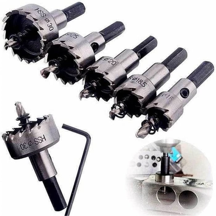 Drill Bit Set Carbide-Reinforced HSS Anti-Slip Set of 5