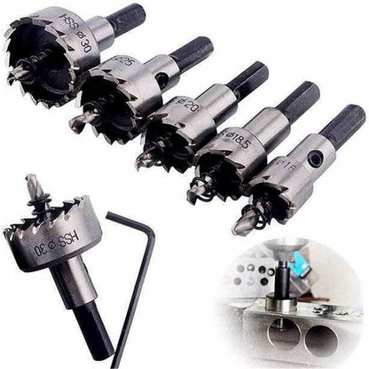 Drill Bit Set Carbide-Reinforced HSS Anti-Slip Set of 5