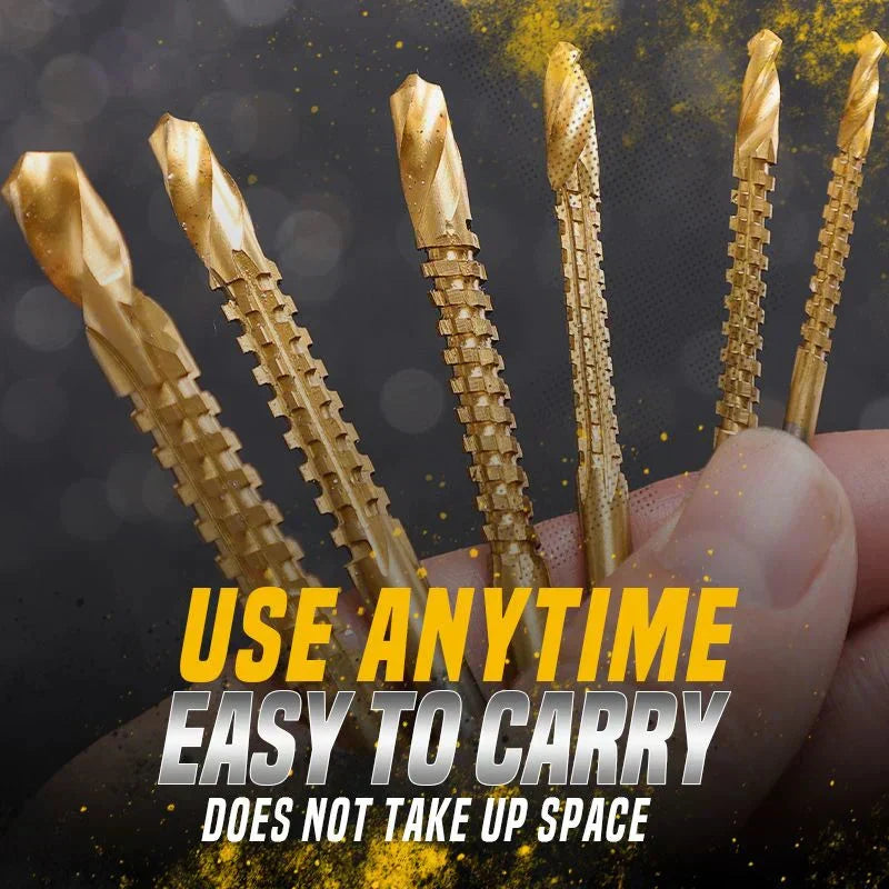 Drill Bit Set Titanium-Coated High-Speed Steel Set of 6