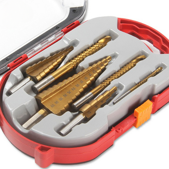 Drill Bit Set Titanium-Coated Step & Twist 6-Piece Case