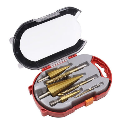 Drill Bit Set Titanium-Coated Step & Twist 6-Piece Case