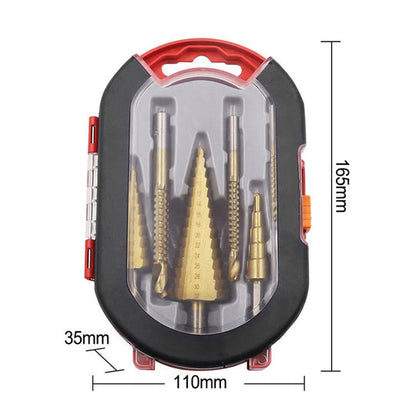 Drill Bit Set Titanium-Coated Step & Twist 6-Piece Case