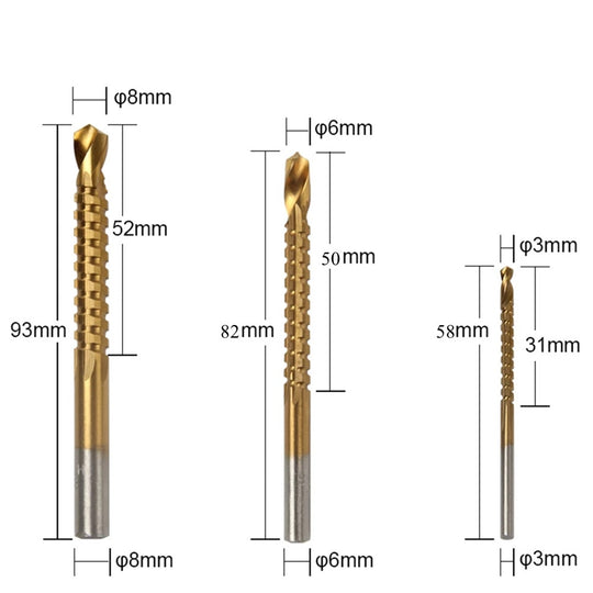 Drill Bit Set Titanium-Coated Step & Twist 6-Piece Case