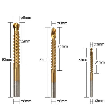 Drill Bit Set Titanium-Coated Step & Twist 6-Piece Case