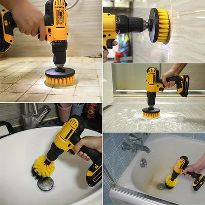 Drill Brush Set Fits Standard Drills Surface-Safe Bristles